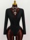 Long Sleeve Lace Patchwork Bodysuit GXIY-K25L1875
