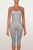 Polka Dots Print Sling Seventh Jumpsuit YWXS-K26L2342