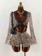 Lace Patchwork Leopard Print Mesh Romper GXIY-K26L2267