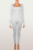 Solid Color Long Sleeve Jumpsuit YWXS-K25L1403