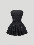 Solid Color Tube Top Cake Dress GXIY-K25L1770