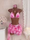 Sexy Print Tie Up Bikinis 3 Piece Swimsuit GXIY-K26L2140