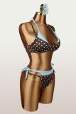 Polka Dot Print Contrast Color Bikinis Swimsuit YWXS-K26L2139