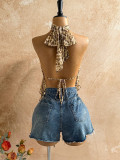 Leopard Print Backless Mesh Irregular Tank Top GXIY-K26L2307