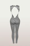 Polka Dots Print Square Neck Jumpsuit YWXS-K26L2360