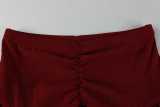Sexy Wrap Chest Top Ruffles Skrit 2 Piece Set GXIY-K25L1868
