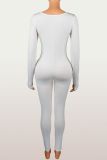 Solid Color Long Sleeve Jumpsuit YWXS-K25L1403