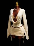 Solid Color Bikini+Tank Top Three Piece Skirts Set GXIY-K26L2046