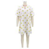 Polka Dots Print Loose Midi Dress GYLY-11188
