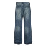Plus Size Rivet-Detail Straight-Leg Jeans GYLN-4689