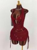 Sexy Backless Halterneck Top Bikini Skirt Three Piece Set GXIY-K25L1928