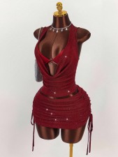Sexy Backless Halterneck Top Bikini Skirt Three Piece Set GXIY-K25L1928