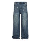 Plus Size Rivet-Detail Straight-Leg Jeans GYLN-4689