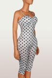 Polka Dots Print Sling Seventh Jumpsuit YWXS-K26L2342
