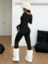 Solid Color Long Sleeve Jumpsuit YWXS-K25L1403
