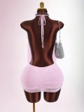 Mesh Backless See Through Mini Dress GXIY-K25L1871