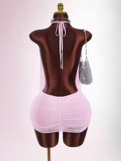 Mesh Backless See Through Mini Dress GXIY-K25L1871