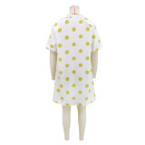 Polka Dots Print Loose Midi Dress GYLY-11188
