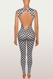 Polka Dots Print Square Neck Jumpsuit YWXS-K26L2360