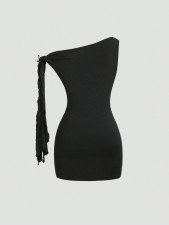 Sexy Solid Color Slash Neck Mini Dress GXIY-K25L1835