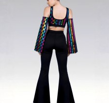  Colorful Foil-stamped Coated Vest With Sleeves GFMA-TE2676S