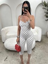 Polka Dots Print Sling Seventh Jumpsuit YWXS-K26L2342