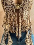 Leopard Print Backless Mesh Irregular Tank Top GXIY-K26L2307