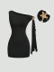 Sexy Solid Color Slash Neck Mini Dress GXIY-K25L1835