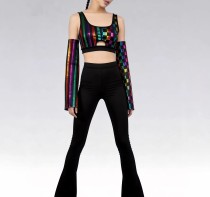  Colorful Foil-stamped Coated Vest With Sleeves GFMA-TE2676S