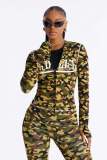 VIP1 Letter Print Zipper Hooded Coats Pants Suit  YWXS-K26L2290