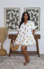 Polka Dots Print Loose Midi Dress GYLY-11188