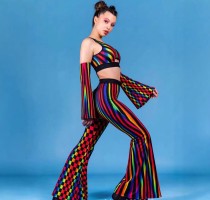 Irregular Colorful Print Pants GFMA-TE2676