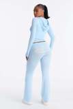 VIP1 Letter Print Zipper Hooded Coats Pants Suit  YWXS-K26L2290