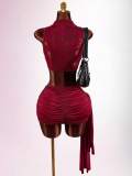 Sleeveless Lace Patchwork Two Piece Skirt Set GXIY-K26L2093