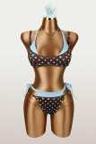 Polka Dot Print Contrast Color Bikinis Swimsuit YWXS-K26L2139