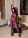 Long Sleeve Print Sport Two Piece Pants Set YWXS-K25L1718