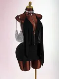 Mesh Backless See Through Mini Dress GXIY-K25L1871
