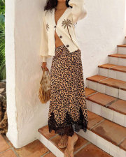 Leopard Print Lace Patchwork Long Skirts SHD-8100