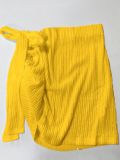 Slash Neck Off Shoulder Tie Up Two Piece Skirts Set QYMF-A740