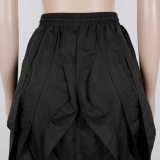 Solid Color Patchwork Ruched Long Skirts NY-3888
