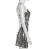 Sexy Backless Sling Mini Dress XEF-K6D02030A