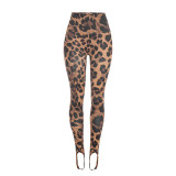 Leopard Print Off Shoulder Bodysuit 2 Piece Pants Set  GDSF-J26ST077