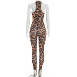 Leopard Print Off Shoulder Bodysuit 2 Piece Pants Set  GDSF-J26ST077