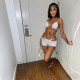 Polka Dots Print Bikinis Beach 3 Piece Swimsuit MEM-88696