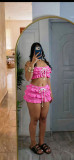 Casual Ruffles Knits Tie Up Beach 2 Piece Shorts Set CM-60412