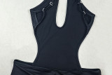 Hollow Out Backless Halterneck Jumpsuit GJYO-JP006286