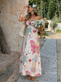 Casual Print Halterneck Maxi Dress GZEY-D26230093