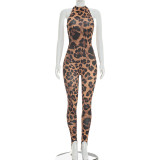 Leopard Print Off Shoulder Bodysuit 2 Piece Pants Set  GDSF-J26ST077