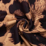 Leopard Print Off Shoulder Bodysuit 2 Piece Pants Set  GDSF-J26ST077