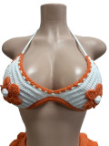 Knits Ruffles Tie Up Beach Two Piece Shorts Set CM-60408